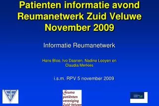 patienten informatie avond reumanetwerk zuid veluwe november 2009