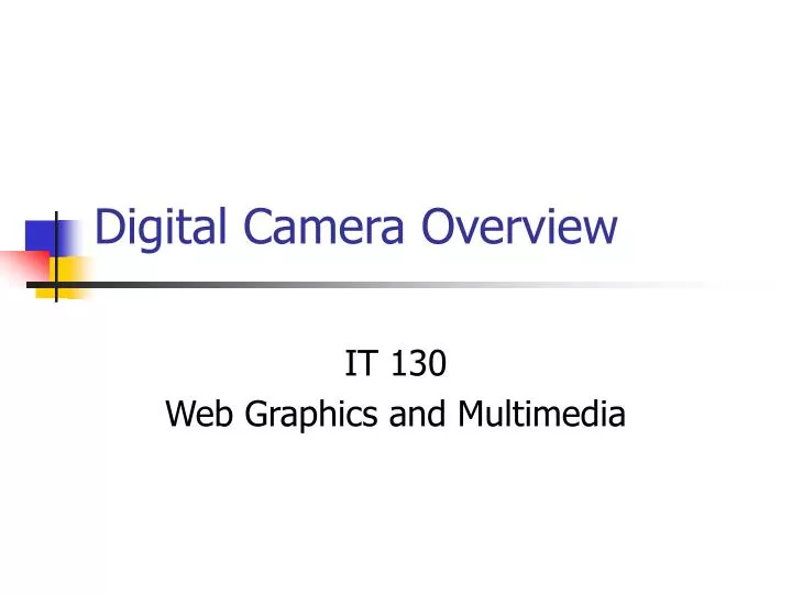 digital camera overview