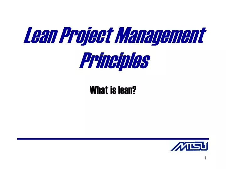 lean project management principles