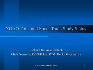 NGAO Point and Shoot Trade Study Status