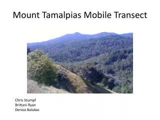 Mount Tamalpias Mobile Transect