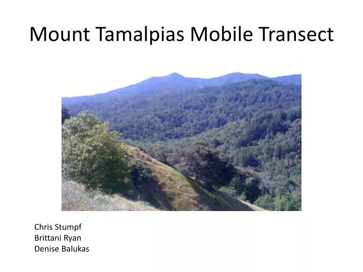 mount tamalpias mobile transect