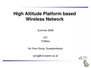 High Altitude Platform based Wireless Network