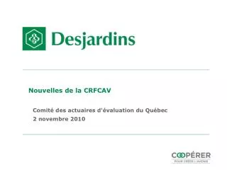 nouvelles de la crfcav