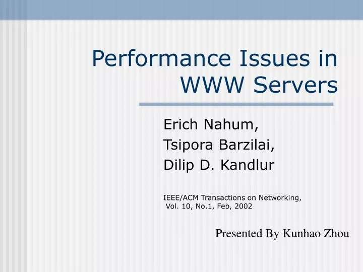 performance issues in www servers