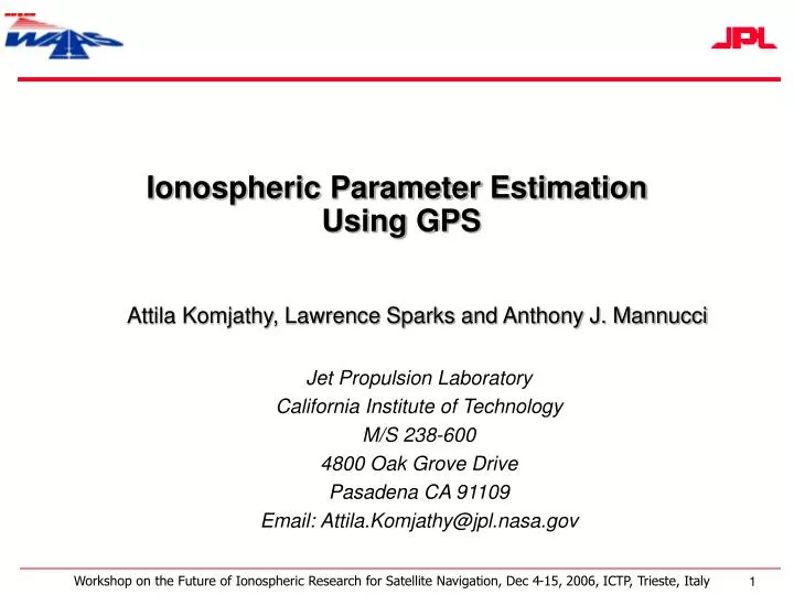ionospheric parameter estimation using gps