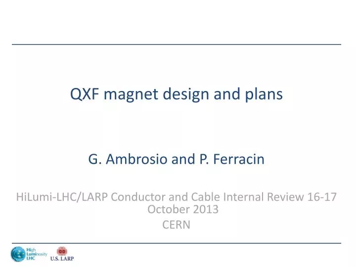qxf magnet design and plans