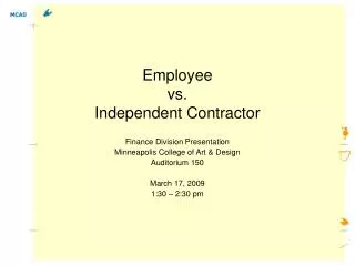 Employee vs. Independent Contractor