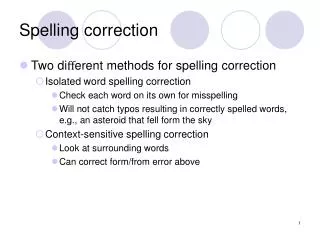 spelling correction
