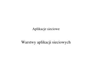 aplikacje sieciowe