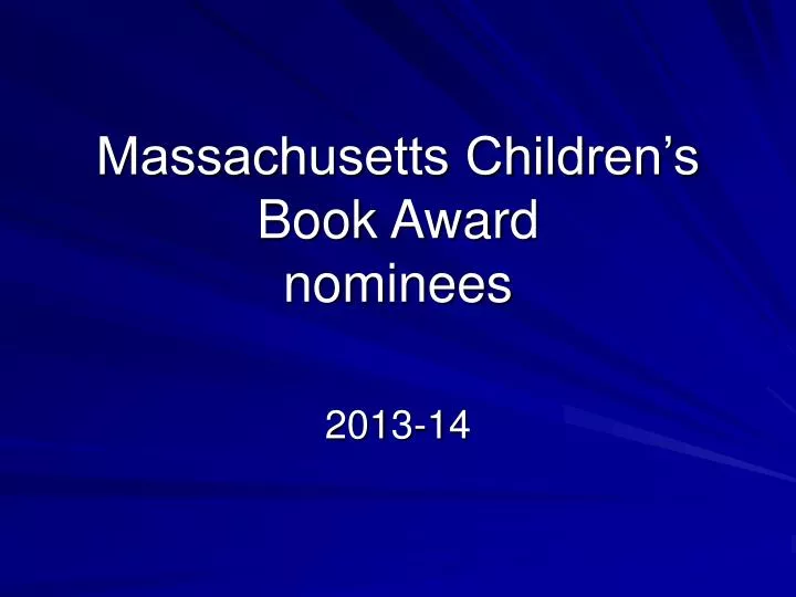 massachusetts children s book award nominees