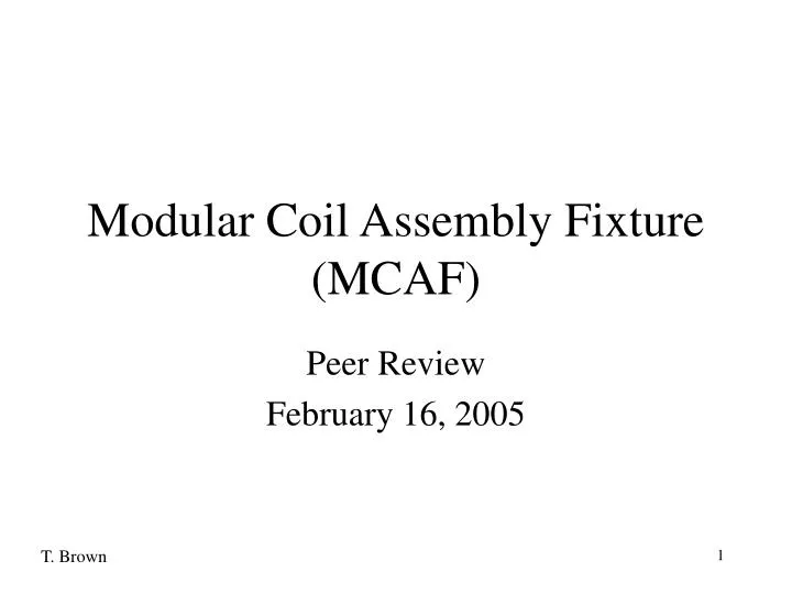 modular coil assembly fixture mcaf