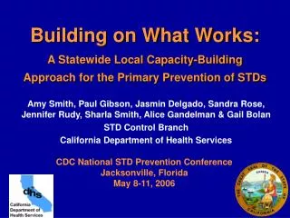 CDC National STD Prevention Conference Jacksonville, Florida May 8-11, 2006