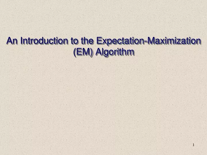 an introduction to the expectation maximization em algorithm