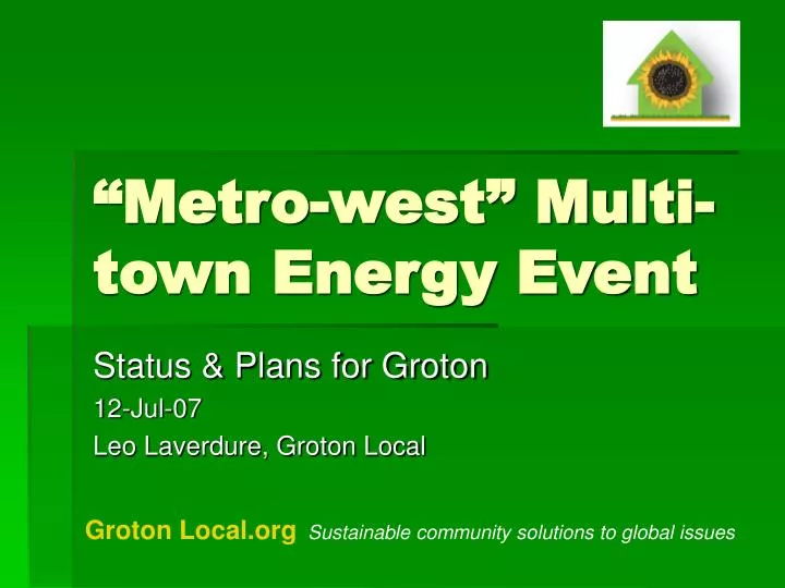 metro west multi town energy event