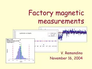 Factory magnetic measurements