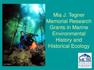 Mia J. Tegner Memorial Research Grants in Marine Environmental History and Historical Ecology