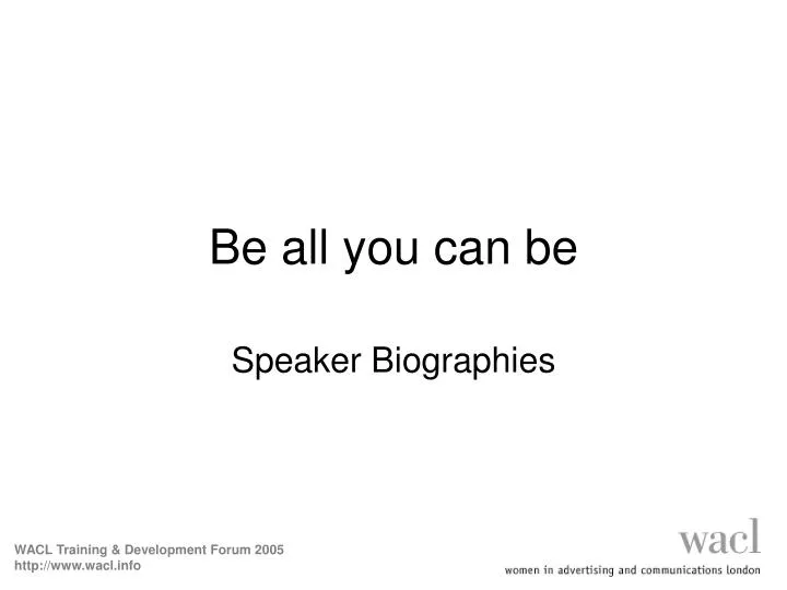 be all you can be