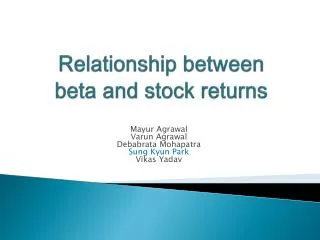 Relationship between beta and stock returns