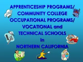 APPRENTICESHIP PROGRAMS/ COMMUNITY COLLEGE OCCUPATIONAL PROGRAMS/ VOCATIONAL and TECHNICAL SCHOOLS