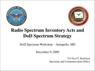 Radio Spectrum Inventory Acts and DoD Spectrum Strategy
