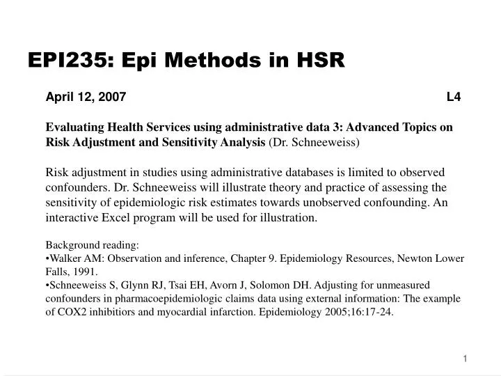 epi235 epi methods in hsr
