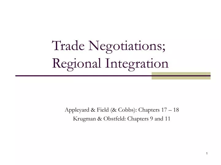 trade negotiations regional integration