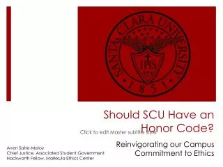 Should SCU Have an Honor Code?