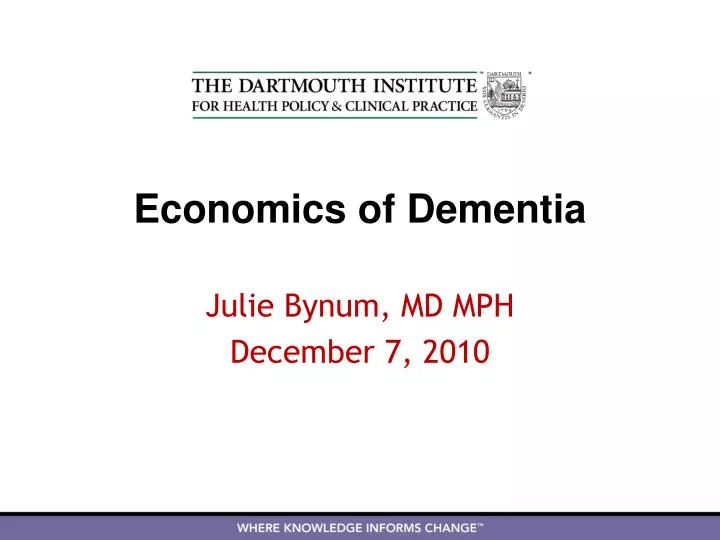 economics of dementia