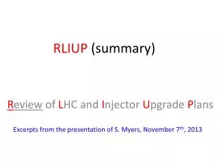 RLIUP (summary)