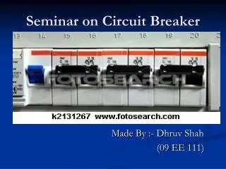 Seminar on Circuit Breaker