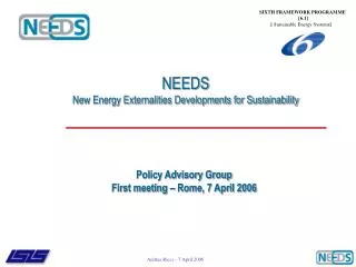 NEEDS New Energy Externalities Developments for Sustainability