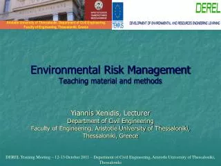 Environmental Risk Management Teaching material and methods