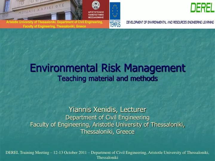 environmental risk management teaching material and methods