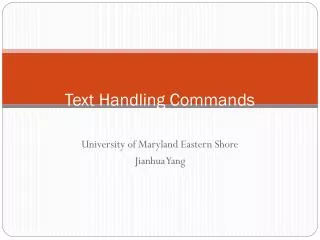 Text Handling Commands