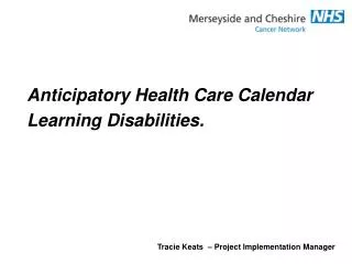 Anticipatory Health Care Calendar Learning Disabilities.