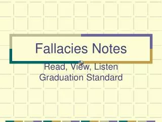 Fallacies Notes