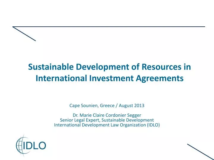 sustainable development of resources in international investment agreements