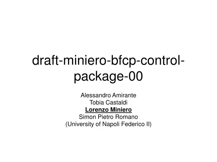 draft miniero bfcp control package 00