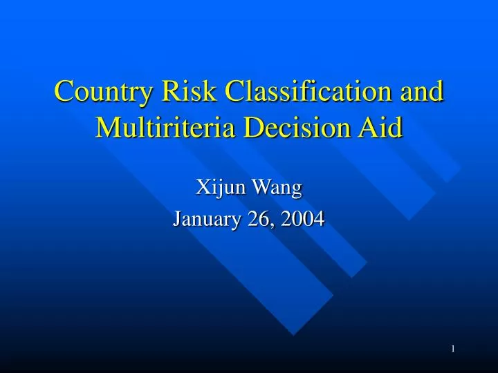 country risk classification and multiriteria decision aid