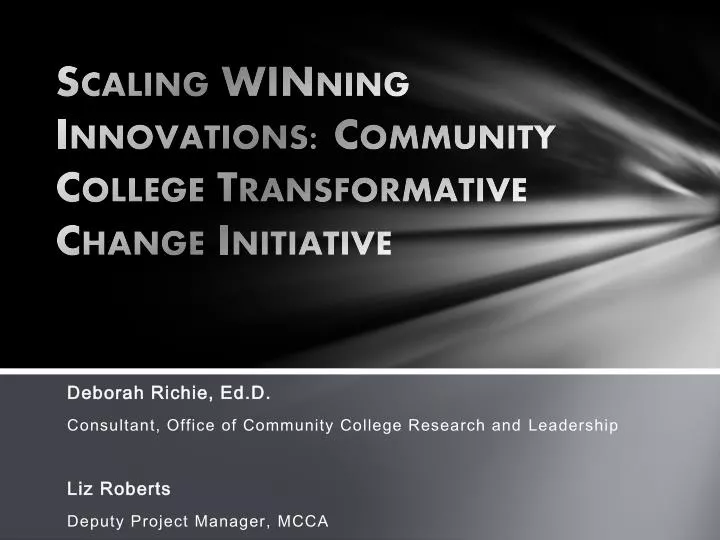 scaling winning innovations community college transformative change initiative