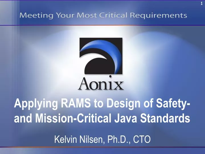 applying rams to design of safety and mission critical java standards