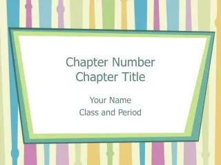 Chapter Number Chapter Title