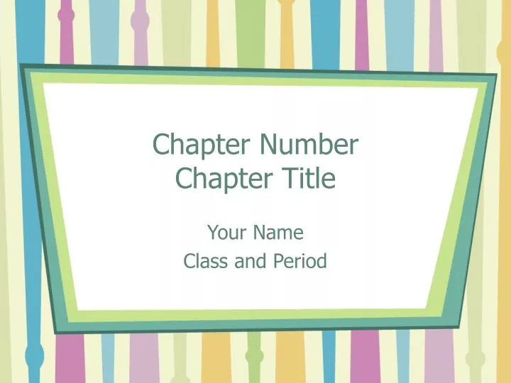 chapter number chapter title