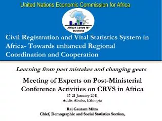Meeting of Experts on Post-Ministerial Conference Activities on CRVS in Africa