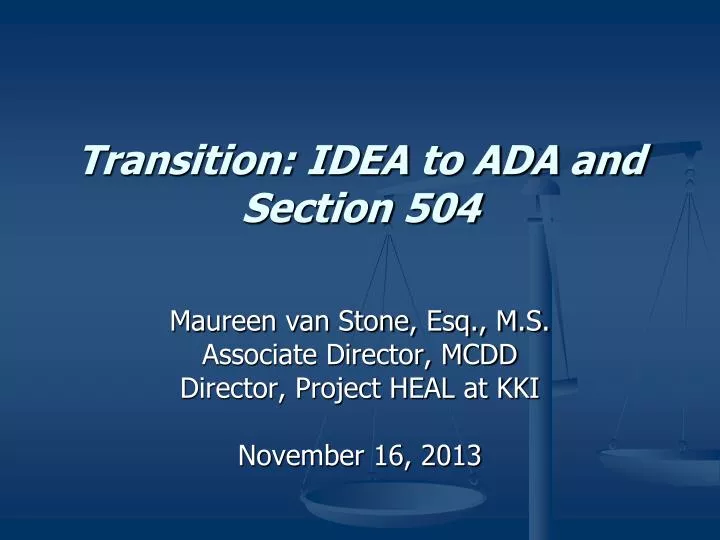 transition idea to ada and section 504