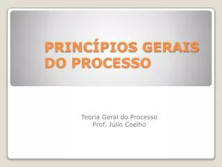 princ pios gerais do processo