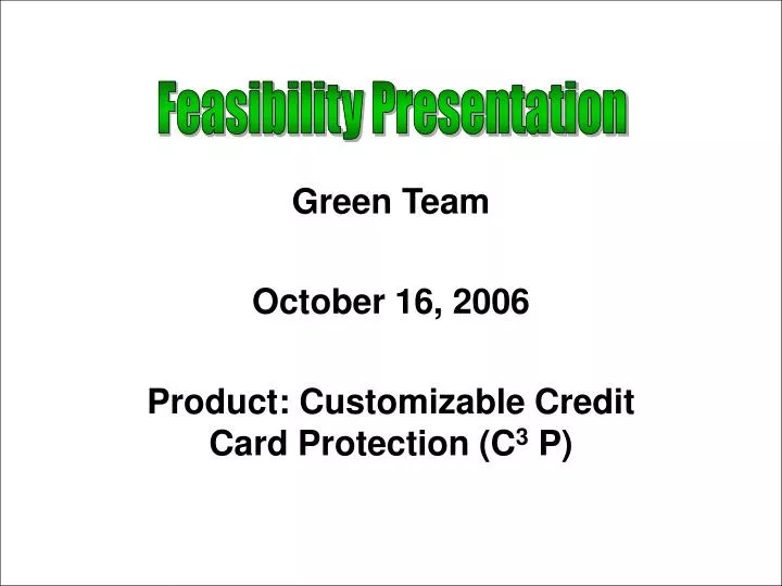 green team october 16 2006 product customizable credit card protection c 3 p