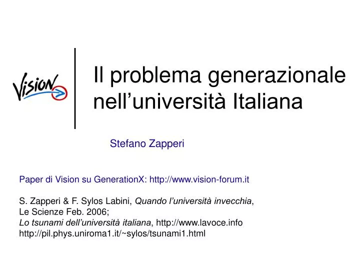 il problema generazionale nell universit italiana