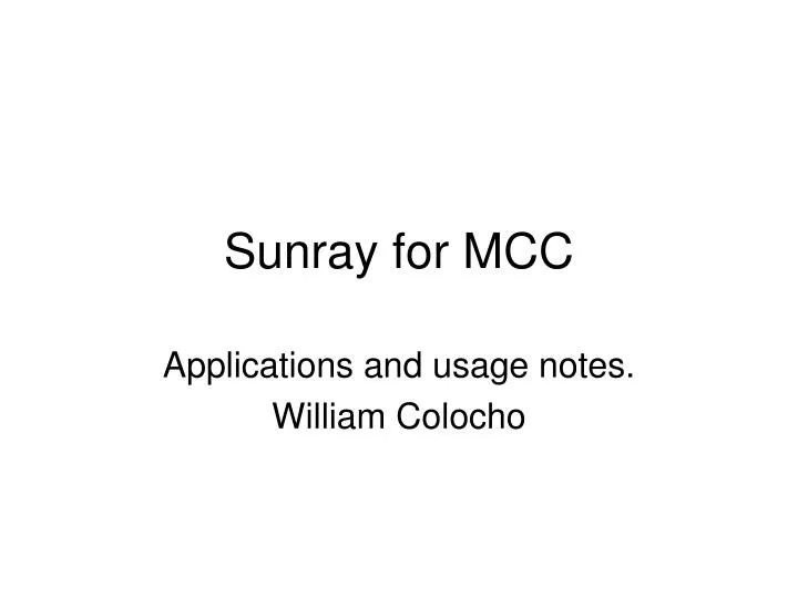 sunray for mcc